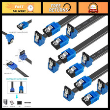 6 Pack SATA III Cable 90 Degree Right Angle 6Gbps Locking Latch 18 Inch for HDD picture