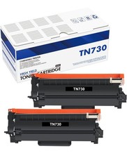 Brother TN730 (2-Pack) CompatibleTN-730 Black Toner Cartridge Replacement TN760 picture