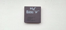 Intel A80486SX-25 SX468 486SX-25 rare spec vintage CPU GOLD picture