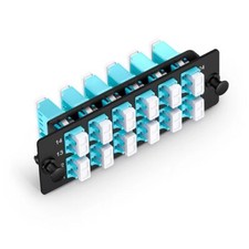 Pack of 5- Fiber Adapter Panel 12 LC Duplex 10G OM3/OM4 Blue with Ceramic Sleeve picture