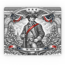 Do Your Job Patriot Mouse Pad - Vintage American Minuteman & Eagle Engraving Art picture