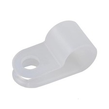 Teansic 200Pcs White Nylon R-Type Cable Clamps, 1/4 Inch Wire Clips picture