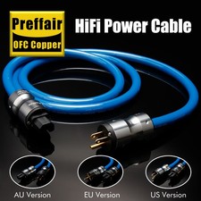 Audiophile OFC Silver Plated Audio AMP DAC US Power Cord Cord Carbon Fiber Plug picture
