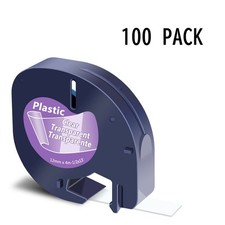 2-200x 16952 dymo letratag refills clear Plastic label tape LT-100H 100TPlus lot picture