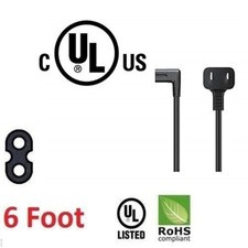 New 2 Prong Right angled 90 degree 6ft power cord for samsung Philips Sony TV   picture