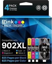 New E-Z Ink Pro 902XL compatible cartridge 4-pack. Includes 2x Black, 1x Cyan, 1 picture