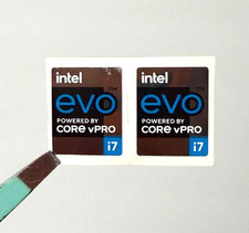 2Pcs Intel Evo Powered By Core vPro i7 Sticker  Case Badge Decal 14mm x 17mm picture