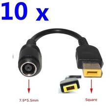 10 x 7.9*5.5mm Round Jack to Male Square USB DC Power Cables For Lenovo ThinkPad picture