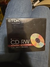 Cd Rewritable TDK 80 Minute 700 Mb/mo 1x-4x 5 Pack Box A1 picture