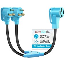 RV Y Adapter Cord 30A Male To Two 30A Female picture