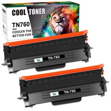 2PK Premium TN-760 TN760 Toner Compatible With Brother HL-L2395DW L2390DW TN730 picture