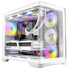 Antec C5 Curve ARGB Mid-Tower ATX PC Case, 4 ARGB PWM Fans, White picture