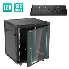 MT-VIKI 12U Server Cabinet Network Rack Vented Enclosure w/Moving Wheel for 19'' picture