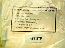 qty 10 -  350Mhz Category 5E Patch Cable (STP) 1FT Sealed Bags picture
