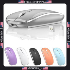 Wireless Mouse Dual-Mode USB-C & USB-A Silent Clicks Rechargeable Grey picture