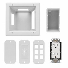 Electronics 45-0052-WH Recessed Low Voltage Media Plate with Expandable In-Wa... picture