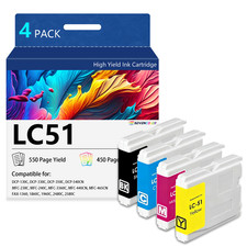 LC51 Ink Cartridges 4-Pack (LC51BK LC51C LC51M LC51Y) - Work with MFC-5460CN picture
