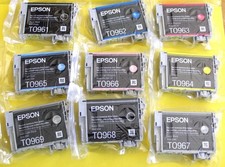 Genuine New Epson 96 Set Ink Cartilages T0961-T0969 R2880 Sealed picture