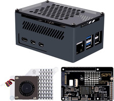 M.2 NVMe PoE Plus Hat Aluminum Case for Raspberry Pi 5 with Active Cooler picture