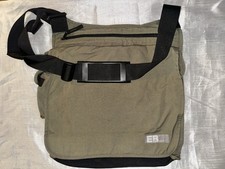 Eddie Bauer Messenger Bag Olive Green Black Laptop Shoulder Crossbody - VGUC. picture