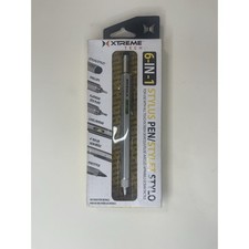 Xtreme Tech 6-in-1 Stylus Pen Silver Metal Ruler Level Phillips Flathead Tool picture