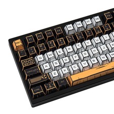 PBT Black White Keycaps Japanese Manga Theme Keyboard Keycaps Custom picture