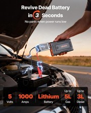 Jump Starter, 1000A Peak, Car Jumper Starter Battery Pack, 12V Portable Lithium picture