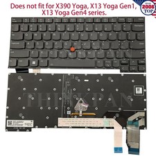New US Backlit Laptop Keyboard for Lenovo Thinkpad X13 Yoga Gen 2 Yoga Gen 3 picture