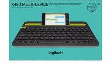 NEW IN BOX Logitech K480 Multi-Device Bluetooth Keyboard Black SEALED picture