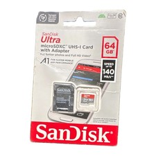 SanDisk Ultra 64GB microSDXC UHS-I Card w/ Adapter 140MB/s SDSQUA4-064G-GN6MA picture