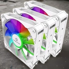 Geeky Tech Tsuraneru Argb Gaming PC Fans (3pk White) 120mm 31-80 CFM 8-1800 Rpm picture