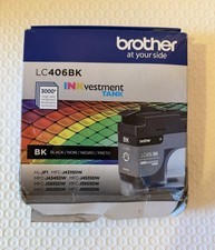 Sealed in OB-Brother LC406BK INKvestment Black Ink Toner Cartridge Exp 11/2028 . picture