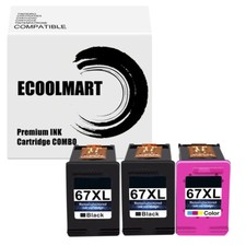Remanufactured 3PK Ink replace for HP 67XL DeskJet 2732 2752 ENVY Pro 6452 6455 picture