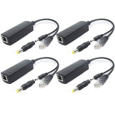 4-Pack 5V Gigabit PoE Splitter, 48V to 5V 2.4A Adapter, 10/100/1000Mbps, Plug... picture