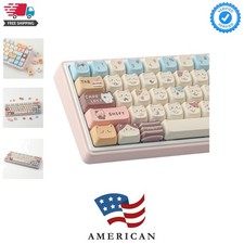 PBT Keycaps 142 Keys Cute Keycaps Dye-Sublimation Sea Salt Cat Keycap Mao Pro... picture