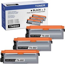 3 PACK TN660 Toner Cartridge for Brother TN630 TN660 HL-L2340DW L2380DW printer picture