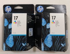 Lot Of 2 Genuine HP 17 Multi-Colot Ink Cartridges C6625A - Exp. 3/10 & 7/07 picture