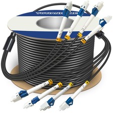 500 Feet (150 Meters) 4 Core Industrial TPU LC to LC Outdoor Armored Fiber Op... picture