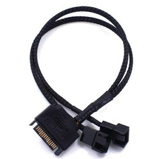 OPSFALCON 2 Pack SATA to 2 x 2-Pin PC Case Fan Power Adapter Cable Black  picture