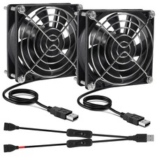 2pcs Quiet 80mm USB Fan 5V 8025 80x25mm Portable Cooling with... picture