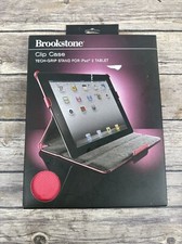 Brookstone iPad 2 Tablet Cover Clip Case Tech Grip Stand Pink New picture