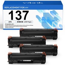 v4ink 137 Black Toner Cartridge Replacement For Canon CRG137 (4-Pack) picture