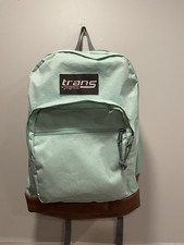 Trans by Jansport Backpack Laptop Sleeve School Bag Aqua Faux Leather Adjustable picture