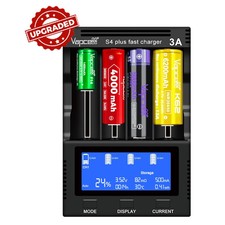 Vapcell S4 Plus V3.0 4-Slot Smart Battery Charger 3A Fast Charge US Plug picture