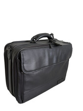Targus Vintage Leather Laptop Briefcase Bag Black Travel Messenger picture