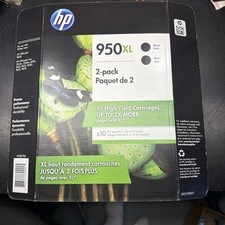 HP Genuine OEM 950XL Black High Capacity Ink Cartridges Twin Pack CR317BN picture