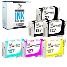 6-Pack CMYi Replacement T127 Ink Cartridges for Epson Workforce WF7010 WF7510 picture