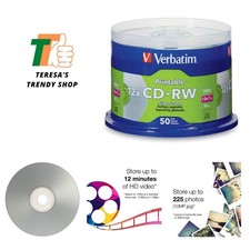 CD-RW 700MB 2X-4X DataLifePlus Silver Inkjet Printable with Branded Hub - 50p... picture