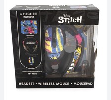 Disney Stitch Headset with Microphone, Wireless Mouse, and Mouse Pad Tech Bundle picture