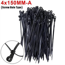200pcs Screw Hole Cable Ties  Nylon Self Locking Wire Organizer picture
